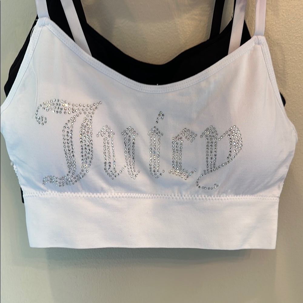 Juicy Couture Pink, Black, and White Bralette Set. 90% Nylon/10%Spandex. Size S - Picture 3 of 7